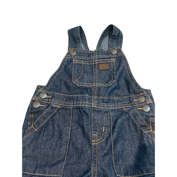 Lee Vintage Darker Denim Shorts Overalls with Adjustable Strap - Size 18 Months - Picture 2 of 5